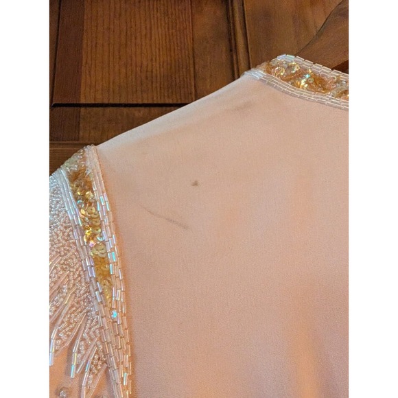 Fabrice Silhoutte Vintage Fringe Beaded Peach Dress size 6 - Picture 12 of 16